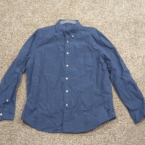 Nautica XL plaid blue long sleeve button up shirt 100% cotton